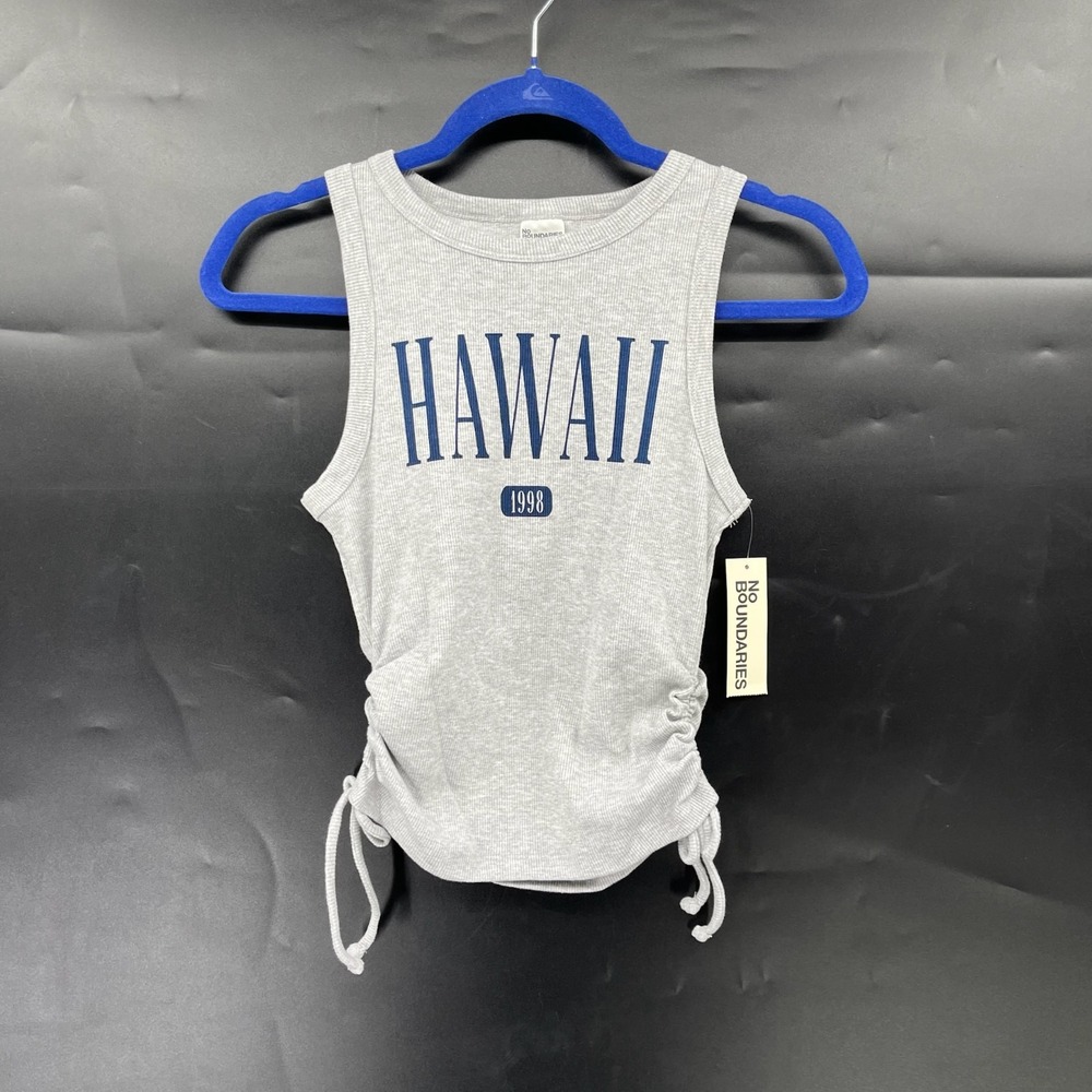 NEW No Boundaries Gray Hawaii tank top Coconut Girl VSCO y2k retro beach XXS